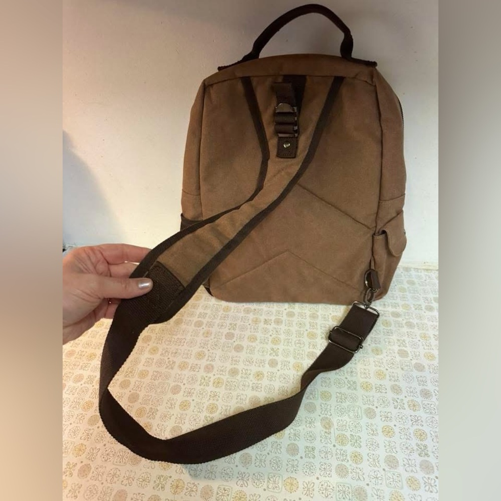 One Strap Brown Backpack - image 8